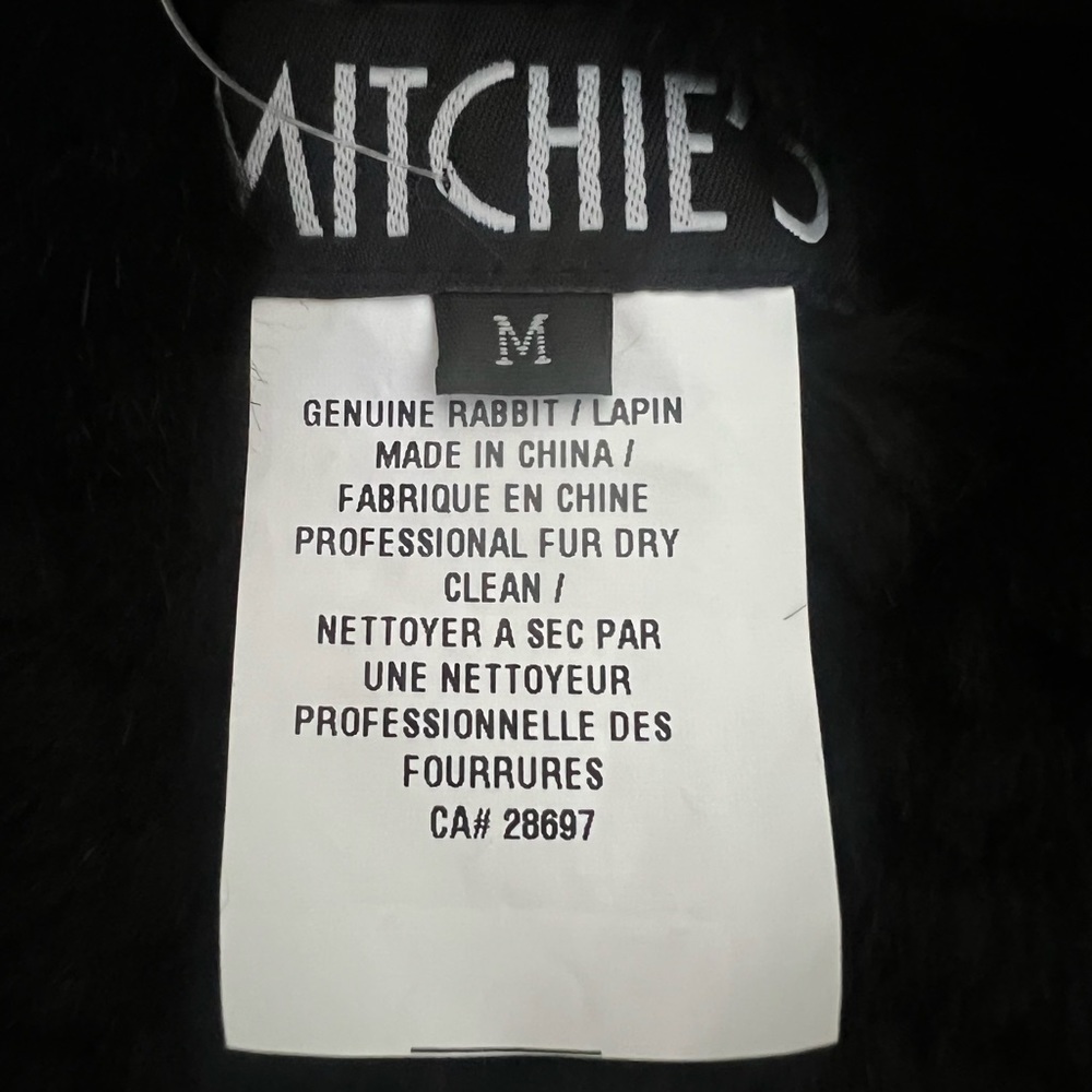 🖤 Little girl’s Mitchie’s black rabbit fur vest -sz. M 🖤 - Picture 3 of 4
